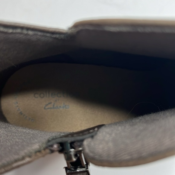 Clarks Scene Zip Brown Leather Ankle Boots Womens Size 9 BLEMISH - Picture 8 of 9